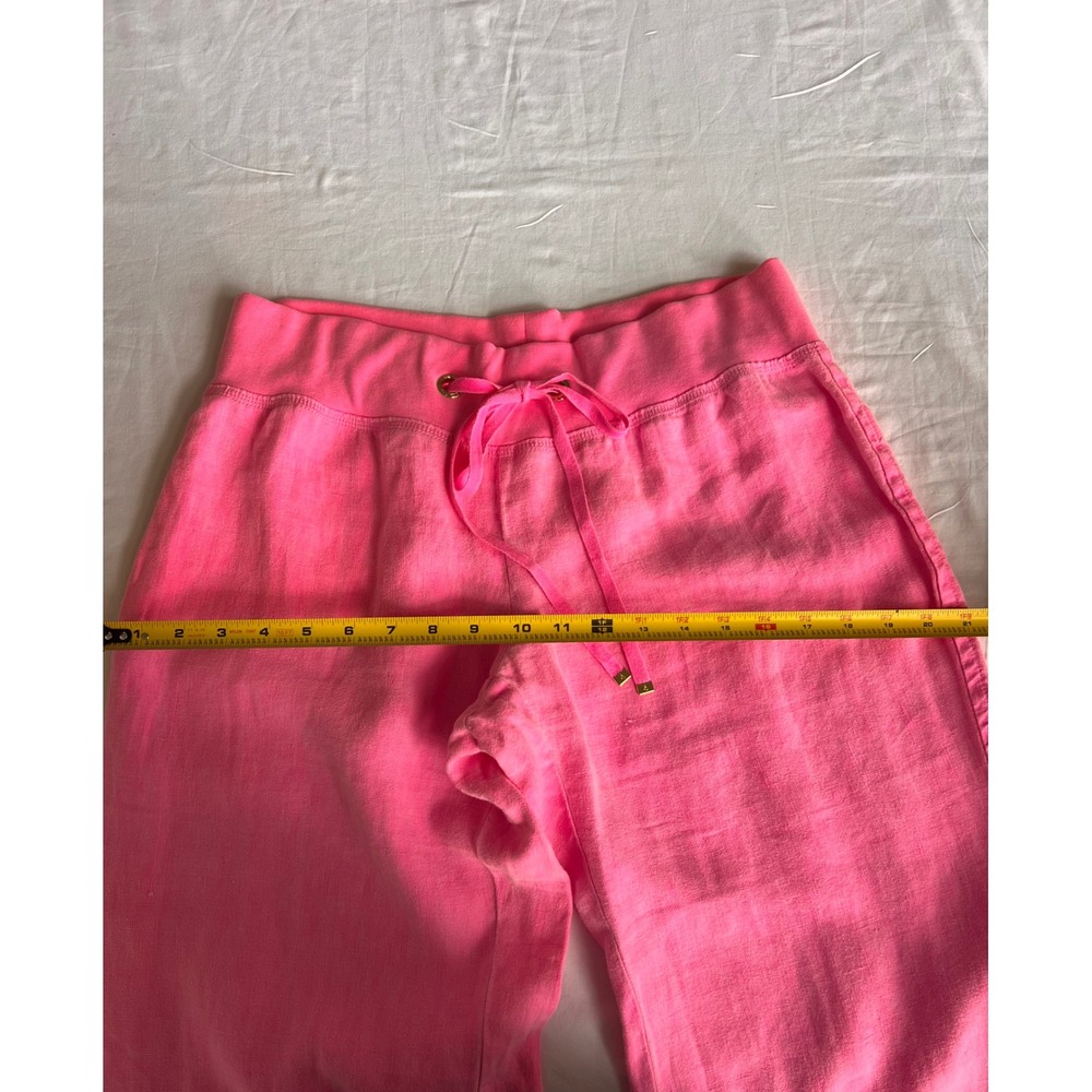 Lilly Pulitzer bright pink linen beach pants size large - Picture 12 of 15